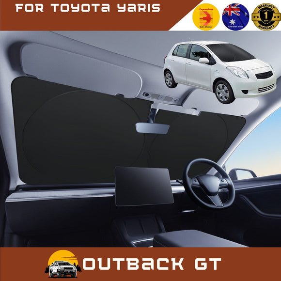 Front Windscreen Sun Shade for Toyota Yaris 2005 - 2010 XP90 - Standard 150 x 85 cm - Black