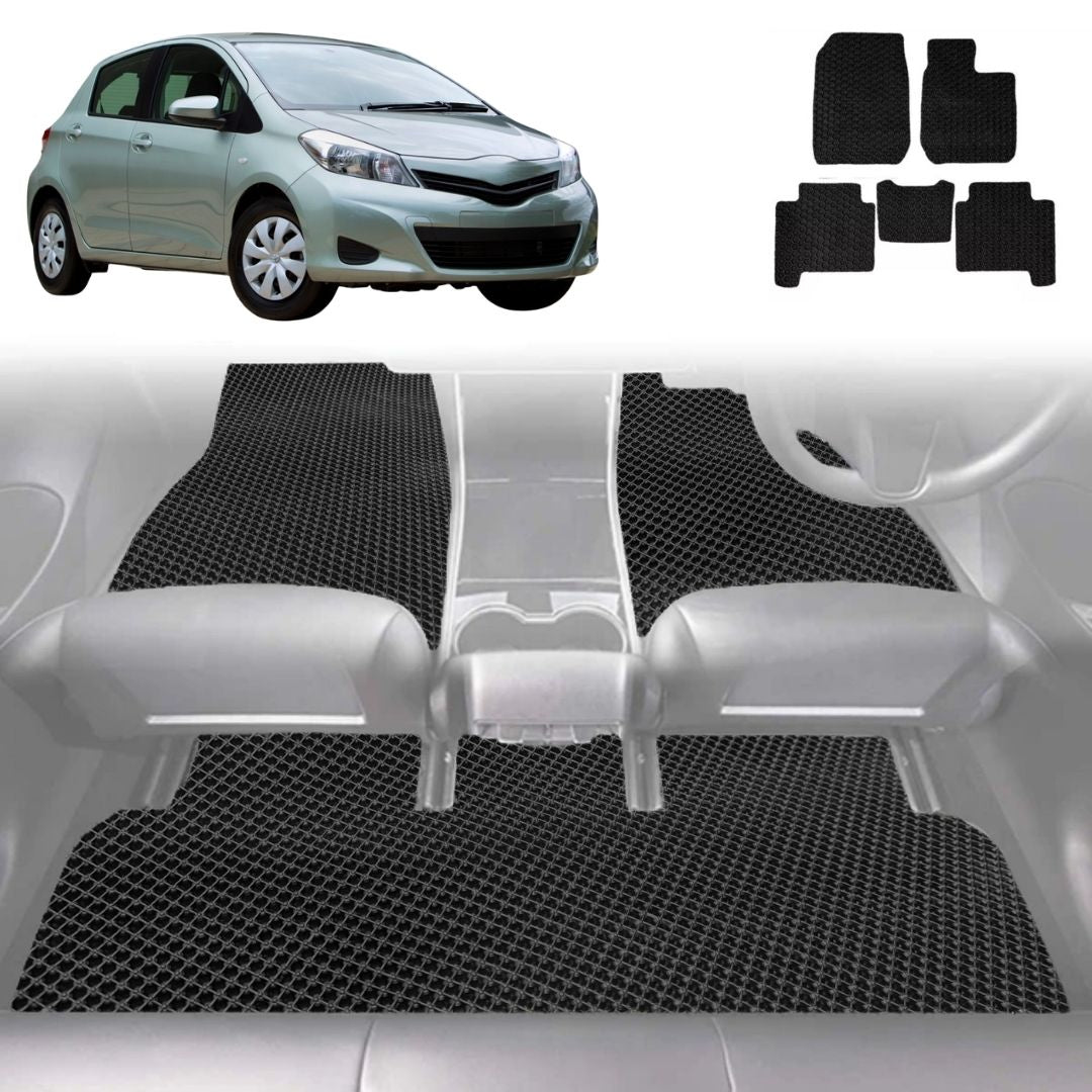 6D Diamond Car Floor Mats for Toyota Yaris 2011 - 2020 XP90, XP130 - Custom-Fit Carpet Liner