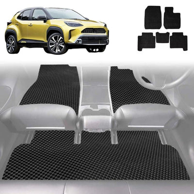 6D Diamond Car Floor Mats for Toyota Yaris Cross 2020 - Current - Custom-Fit Carpet Liner