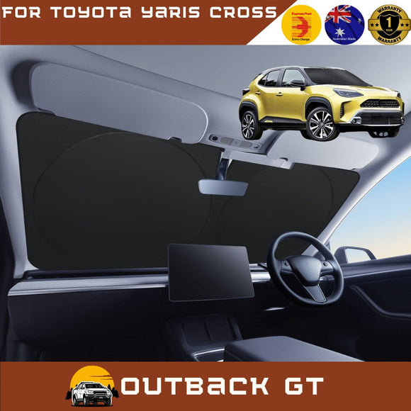 Front Windscreen Sun Shade for Toyota Yaris Cross 2020 - Current - Standard 150 x 85 cm - Black