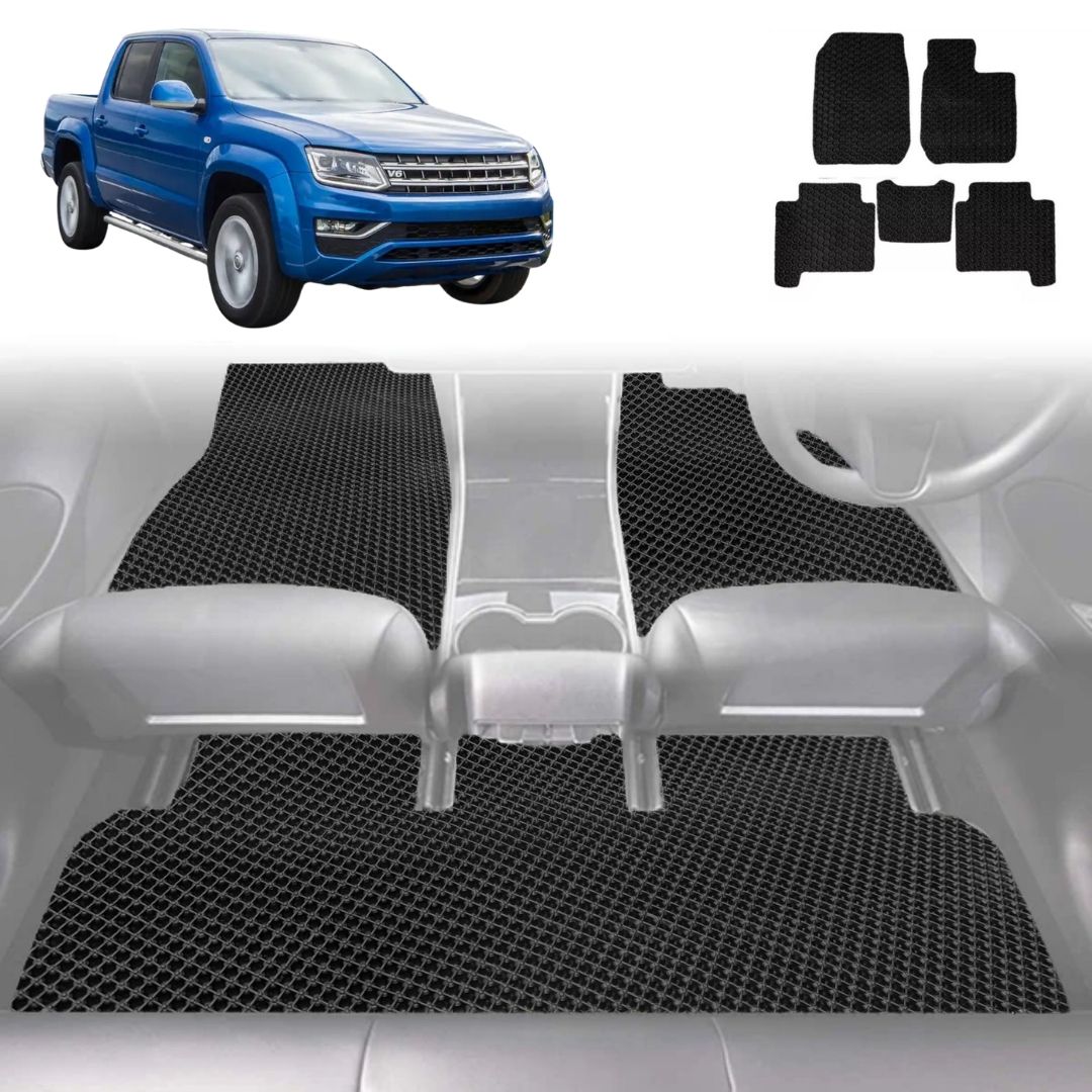 6D Diamond Car Floor Mats for VolksWagen Amarok Dual Cab 2010 - 2022 2H, 2H Facelift - Custom-Fit Carpet Liner