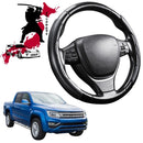 Black Samurai Segmented Steering Wheel Cover for VolksWagen Amarok Dual Cab 2010 - 2022 2H, 2H Facelift-1