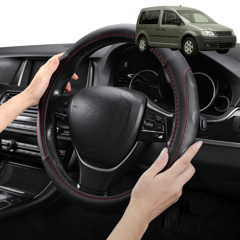 Steering Wheel Cover Pro Extra Layer for Volkswagen Caddy 2005-2021 Front Only - Breathable & Anti-Slip - Circle 38 cm