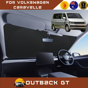 Front Windscreen Sun Shade for VolksWagen Caravelle 2016 - Current - XL 160 x 98 cm - Black