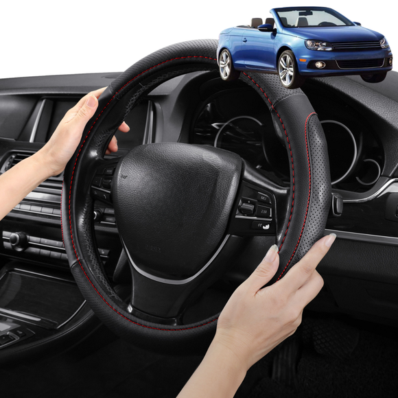 Steering Wheel Cover Pro Extra Layer for Volkswagen EoS 2006-2016 - Breathable & Anti-Slip - Circle 38 cm