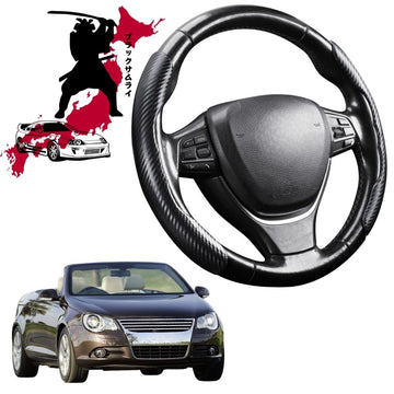 Black Samurai Segmented Steering Wheel Cover for VolksWagen EoS 2006 - 2016 1F