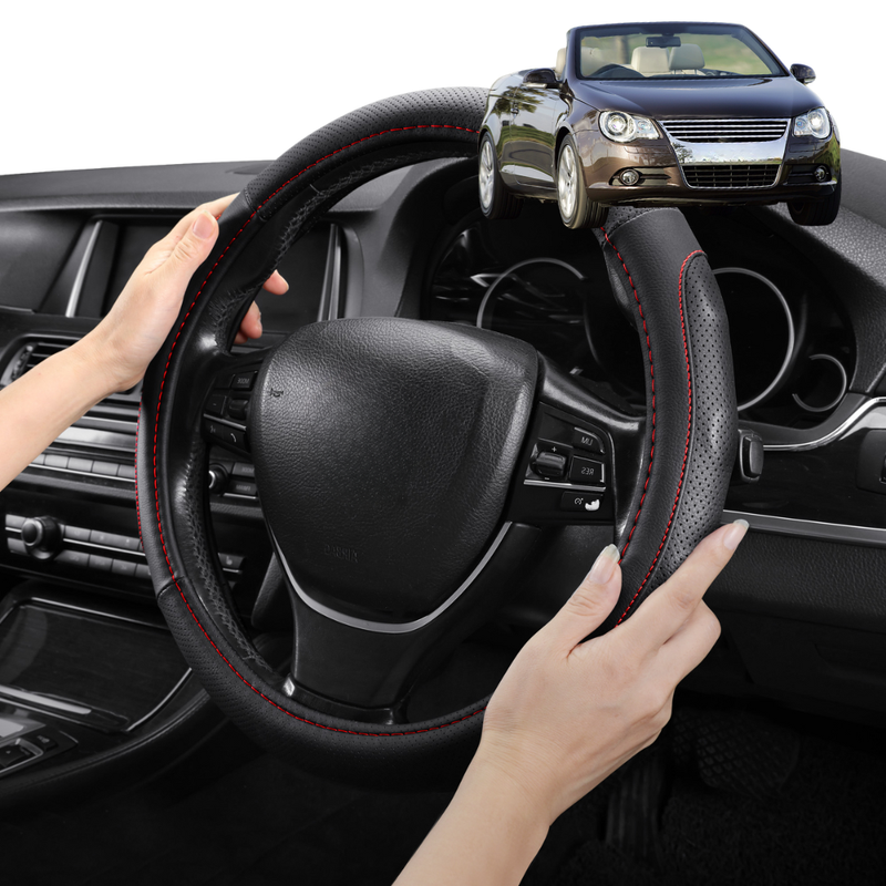 Steering Wheel Cover Pro Extra Layer for Volkswagen EoS 2006-2016 1F - Breathable & Anti-Slip - Circle 38 cm