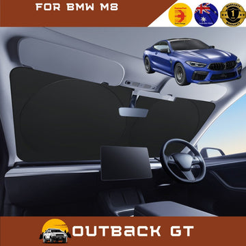 Front Windscreen Sun Shade for BMW M8 2019 - Current 2-Door Coupe/Convertible (F91 F92) - Standard 150 x 85 cm - Black