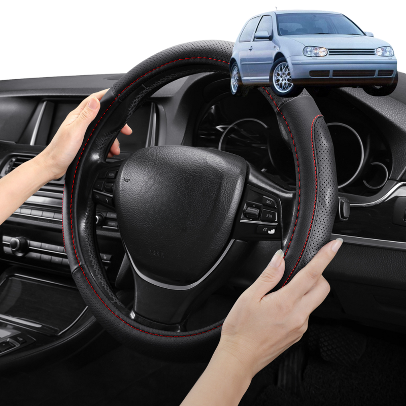 Steering Wheel Cover Pro Extra Layer for Volkswagen Golf 1998-2004 Hatch/Wagon (MK4) - Breathable & Anti-Slip - Circle 38 cm