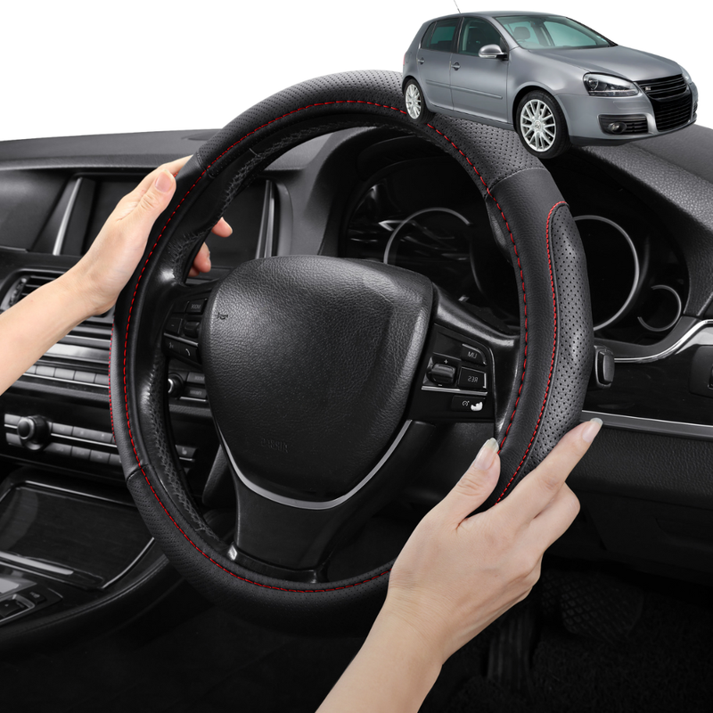Steering Wheel Cover Pro Extra Layer for Volkswagen Golf 2003-2009 Hatch (MK5) - Breathable & Anti-Slip - Circle 38 cm