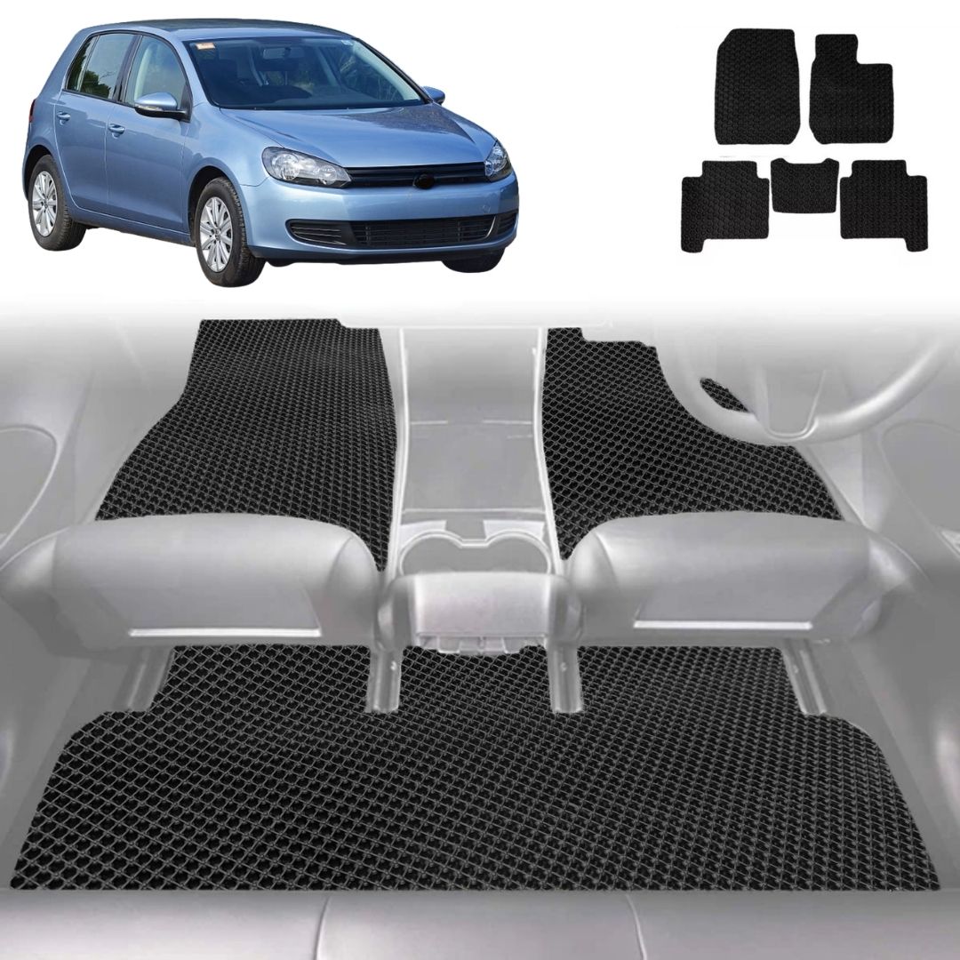 6D Diamond Car Floor Mats for VolksWagen Golf 2009 - 2013 Hatch/Wagon (MK6) - Custom-Fit Carpet Liner