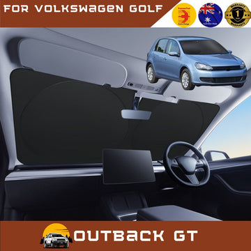 Front Windscreen Sun Shade for VolksWagen Golf 2009 - 2013 Hatch/Wagon (MK6) - Standard 150 x 85 cm - Black