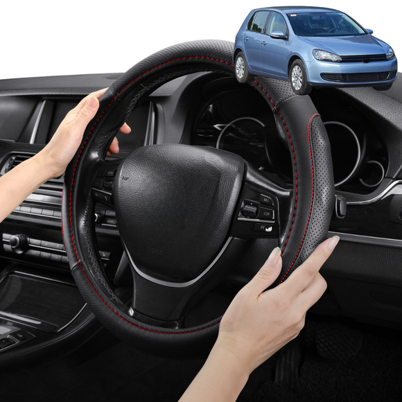 Steering Wheel Cover Pro Extra Layer for Volkswagen Golf 2009-2013 Hatch/Wagon (MK6) - Breathable & Anti-Slip - Circle 38 cm