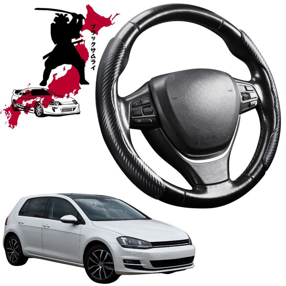 Black Samurai Segmented Steering Wheel Cover for VolksWagen Golf 2013 - 2021 Hatch/Wagon (MK7)