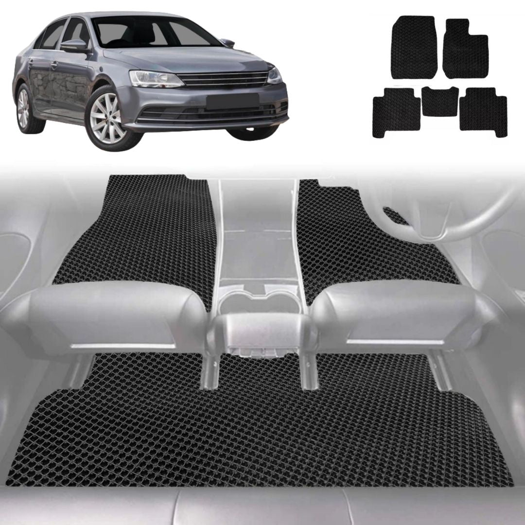 6D Diamond Car Floor Mats for VolksWagen Jetta 2011 - 2017 (1B) - Custom-Fit Carpet Liner