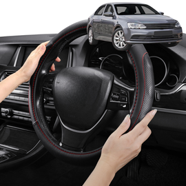 Steering Wheel Cover Pro Extra Layer for Volkswagen Jetta 2011-2017 (1B) - Breathable & Anti-Slip - Circle 38 cm