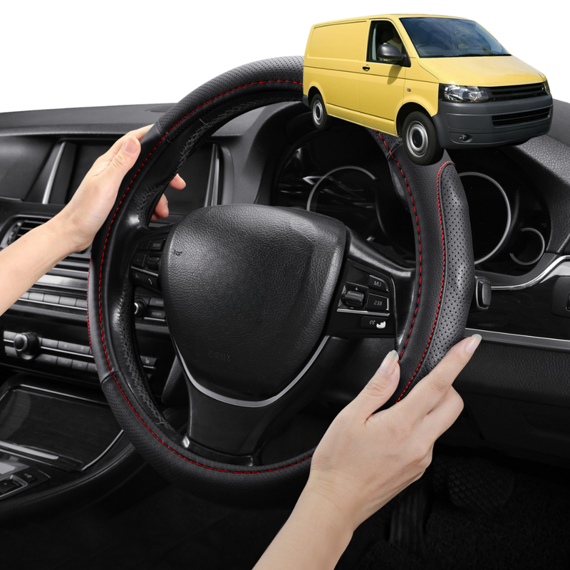 Steering Wheel Cover Pro Extra Layer for Volkswagen Multivan 2003-2015 (T5) - Breathable & Anti-Slip - Circle 38 cm