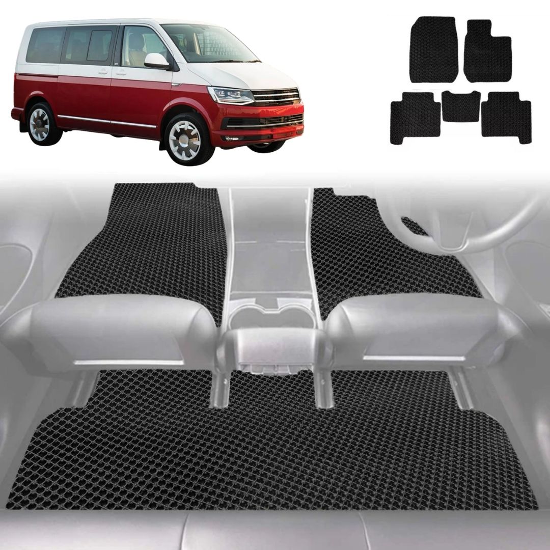 6D Diamond Car Floor Mats for VolksWagen Multivan 2016 - Current (T6) - Custom-Fit Carpet Liner