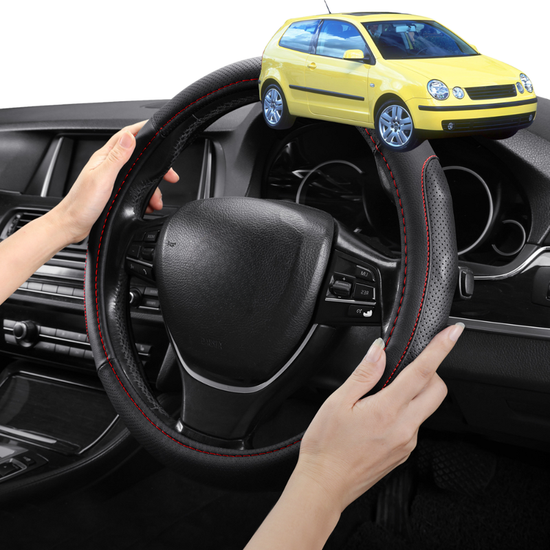 Steering Wheel Cover Pro Extra Layer for Volkswagen Polo 2002-2009 (MK4) - Breathable & Anti-Slip - Circle 38 cm