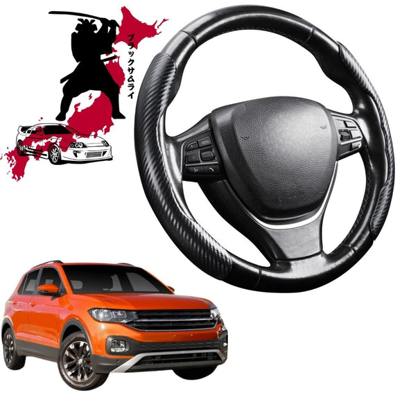 Black Samurai Segmented Steering Wheel Cover for VolksWagen T-Cross 2020 - Current (C1)