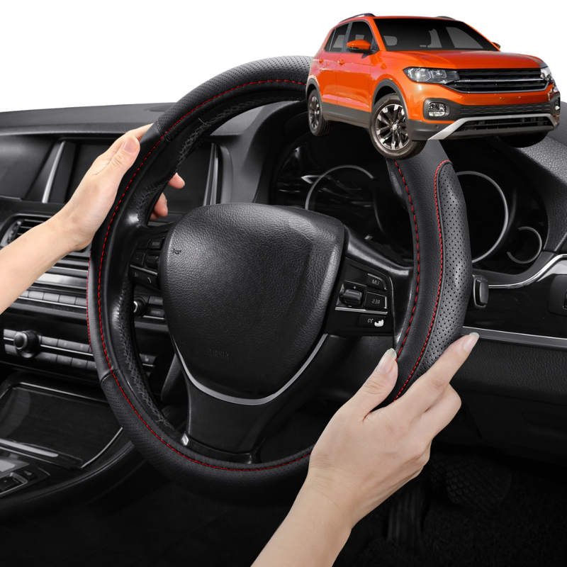 Steering Wheel Cover Pro Extra Layer for Volkswagen T-Cross 2020 - Current (C1) - Breathable & Anti-Slip - Circle 38 cm