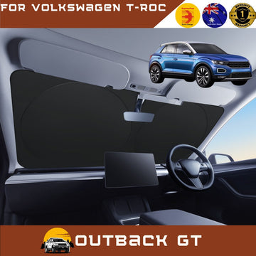 Front Windscreen Sun Shade for VolksWagen T-Roc 2017 - Current (A1) - Standard 150 x 85 cm - Black
