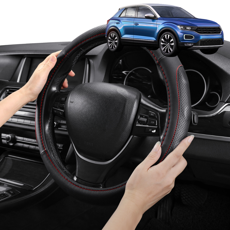 Steering Wheel Cover Pro Extra Layer for Volkswagen T-ROC 2017 - Current (A1) - Breathable & Anti-Slip - Circle 38 cm