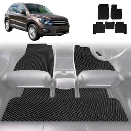 6D Diamond Car Floor Mats for VolksWagen Tiguan 2008 - 2016 - Custom-Fit Carpet Liner