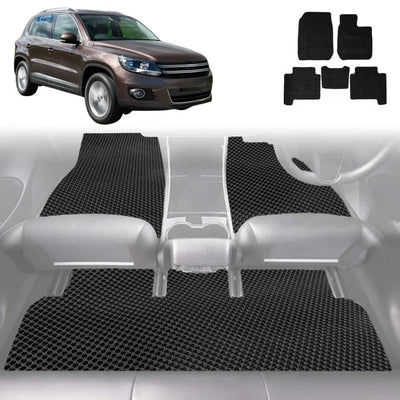 6D Diamond Car Floor Mats for VolksWagen Tiguan 2008 - 2016 - Custom-Fit Carpet Liner