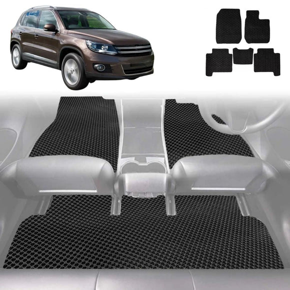 6D Diamond Car Floor Mats for VolksWagen Tiguan 2008 - 2016 - Custom-Fit Carpet Liner