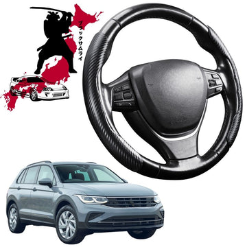 Black Samurai Segmented Steering Wheel Cover for VolksWagen Tiguan 2016 - 2023  (Allspace)