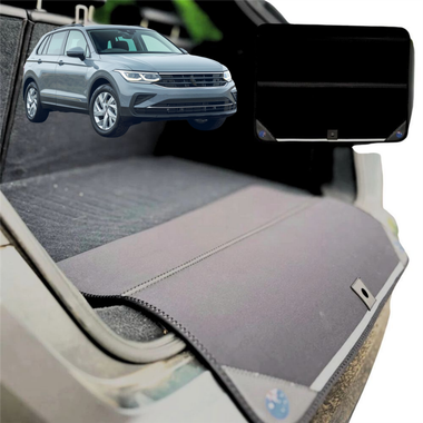 Rear Cargo Boot Bumper Protector for VolksWagen Tiguan 2016 - 2023 (Allspace) - XL (98 x 55) - Black