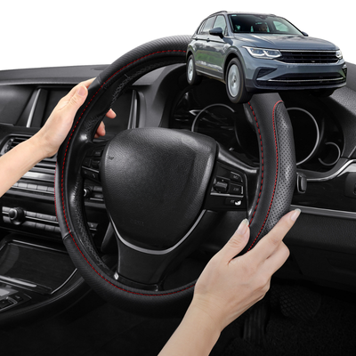 Steering Wheel Cover Pro Extra Layer for Volkswagen Tiguan 2016-2023 (Life, Elegance, R, R-Line) - Breathable & Anti-Slip - Circle 38 cm