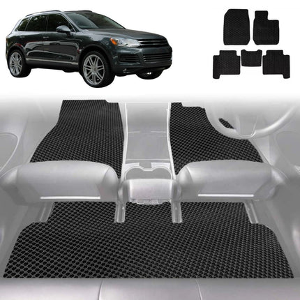 6D Diamond Car Floor Mats for VolksWagen Touareg 2011 - 2017 (7P) - Custom-Fit Carpet Liner