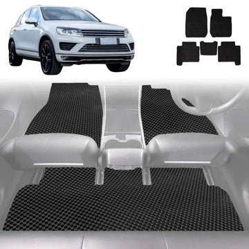 6D Diamond Car Floor Mats for VolksWagen Touareg 2018 - Current (7P, CR) - Custom-Fit Carpet Liner