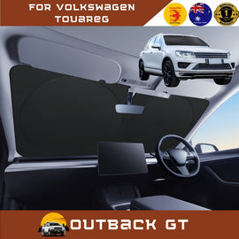 Front Windscreen Sun Shade for VolksWagen Touareg 2018 - Current (7P, CR) - Standard 150 x 85 cm - Black