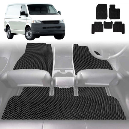 6D Diamond Car Floor Mats for VolksWagen Transporter 2004 - Current (T4, T5, T5 Facelift, T6, T6.1) - Custom-Fit Carpet Liner