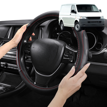 Steering Wheel Cover Pro Extra Layer for Volkswagen Transporter 2004 - Current (T4, T5, T5 Facelift, T6, T6.1) - Breathable & Anti-Slip - Circle 38 cm