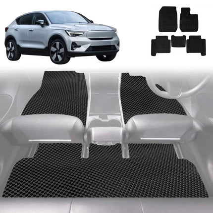 6D Diamond Car Floor Mats for Volvo C40 2021 - Current - Custom-Fit Carpet Liner
