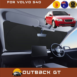 Front Windscreen Sun Shade for Volvo S40 2004 - 2012 (Auto) - Standard 150 x 85 cm - Black