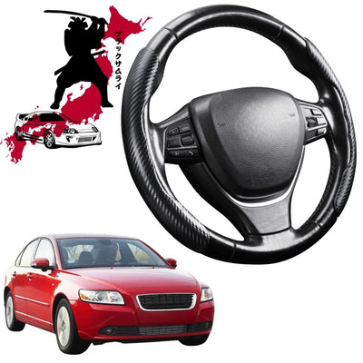 Black Samurai Segmented Steering Wheel Cover for Volvo S40 2004 - 2012 (Auto)