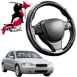 Black Samurai Segmented Steering Wheel Cover for Volvo S60 2000 - 2009 (Mk I, Mk I Facelift)
