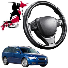 Black Samurai Segmented Steering Wheel Cover for Volvo V50 2004 - 2012 Auto