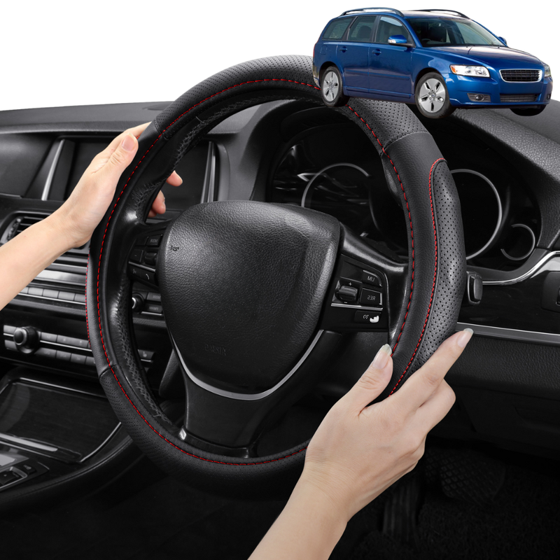Steering Wheel Cover Pro Extra Layer for Volvo V50 2004 - 2012 Auto - Breathable & Anti-Slip
