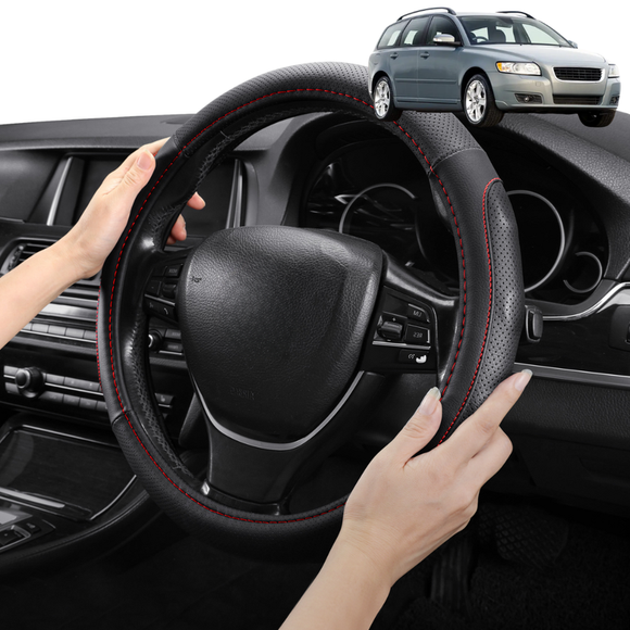 Steering Wheel Cover Pro Extra Layer for Volvo V50 2004-2012 Manual - Breathable & Anti-Slip - Circle 38 cm