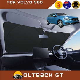 Front Windscreen Sun Shade for Volvo V60 2010 - 2018 Auto - Standard 150 x 85 cm - Black