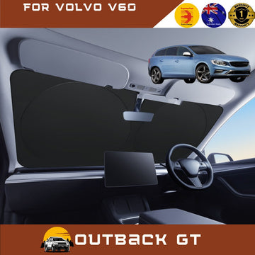 Front Windscreen Sun Shade for Volvo V60 2010 - 2018 Manual - Standard 150 x 85 cm - Black
