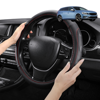 Steering Wheel Cover Pro Extra Layer for Volvo V60 2010-2018 Manual - Breathable & Anti-Slip - Circle 38 cm