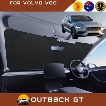 Front Windscreen Sun Shade for Volvo V60 2019 - Current Cross Country - Standard 150 x 85 cm - Black