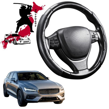 Black Samurai Segmented Steering Wheel Cover for Volvo V60 2019 - Current Cross Country